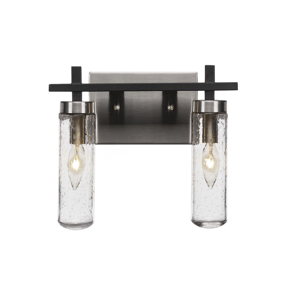 Toltec Salinda 2512-mbbn-600 Bath Vanity Light 12 in. wide - Matte Black & Brushed Nickel