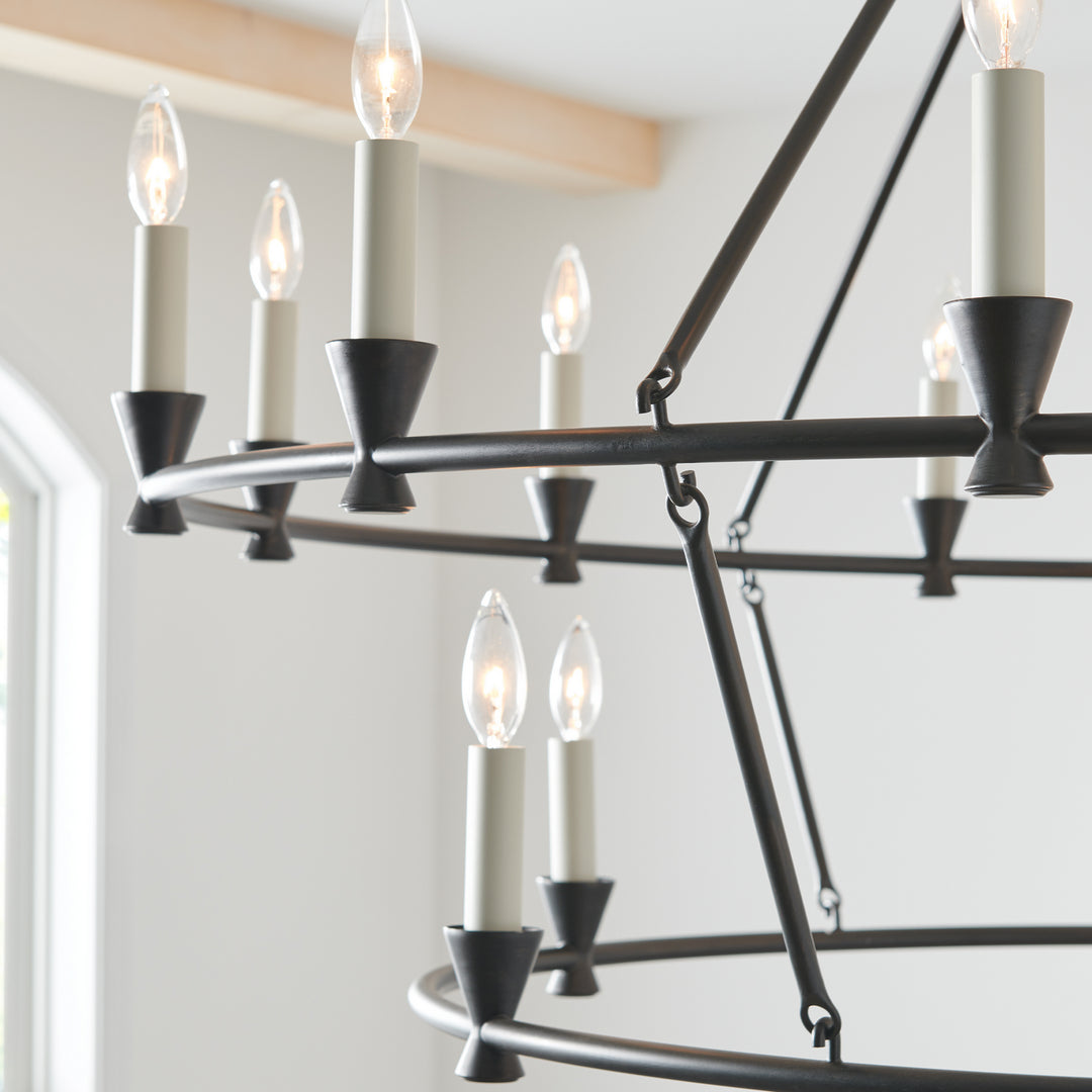Visual Comfort Studio Keystone CC11818AI Chandelier Light - Aged Iron