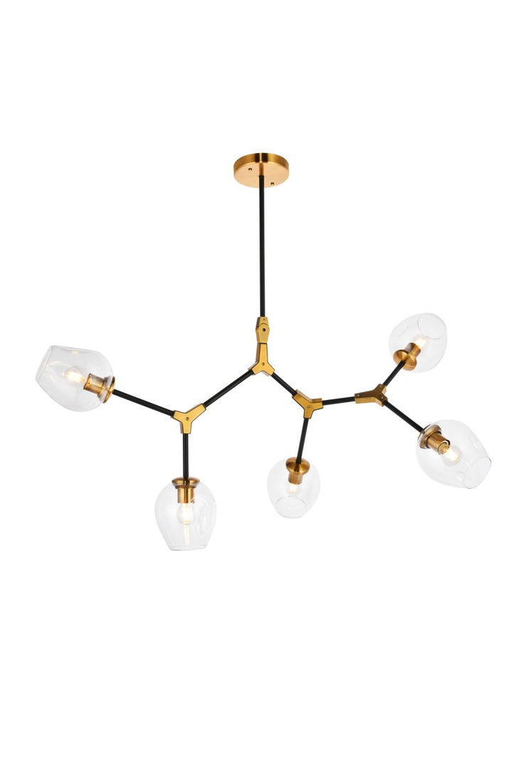 Elegant Cavoli 1712D42LAB Pendant Light - Light Antique Brass And Flat Black