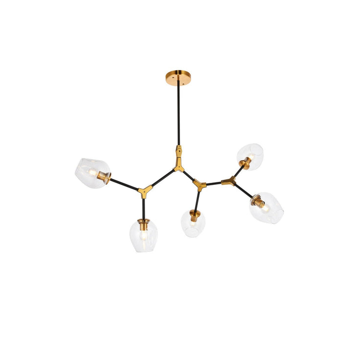 Elegant Cavoli 1712D42LAB Pendant Light - Light Antique Brass And Flat Black