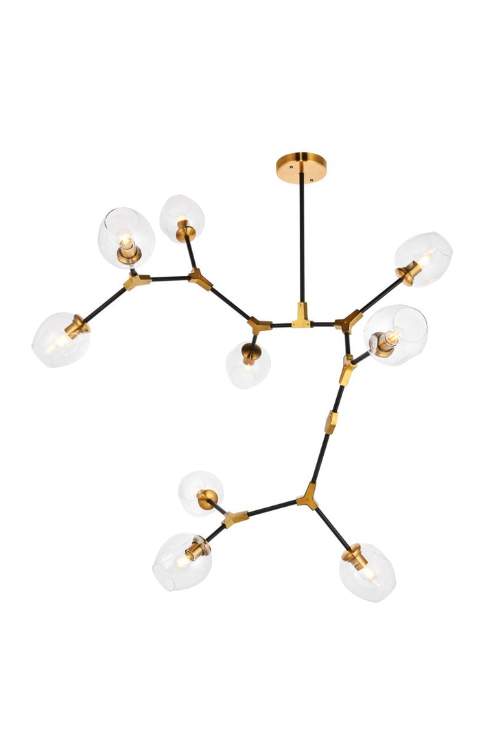 Elegant Cavoli 1712G79LAB Chandelier Light - Light Antique Brass And Flat Black