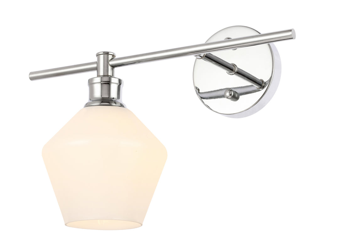 Elegant Gene LD2305C Wall Sconce Light - Chrome And Frosted White Glass