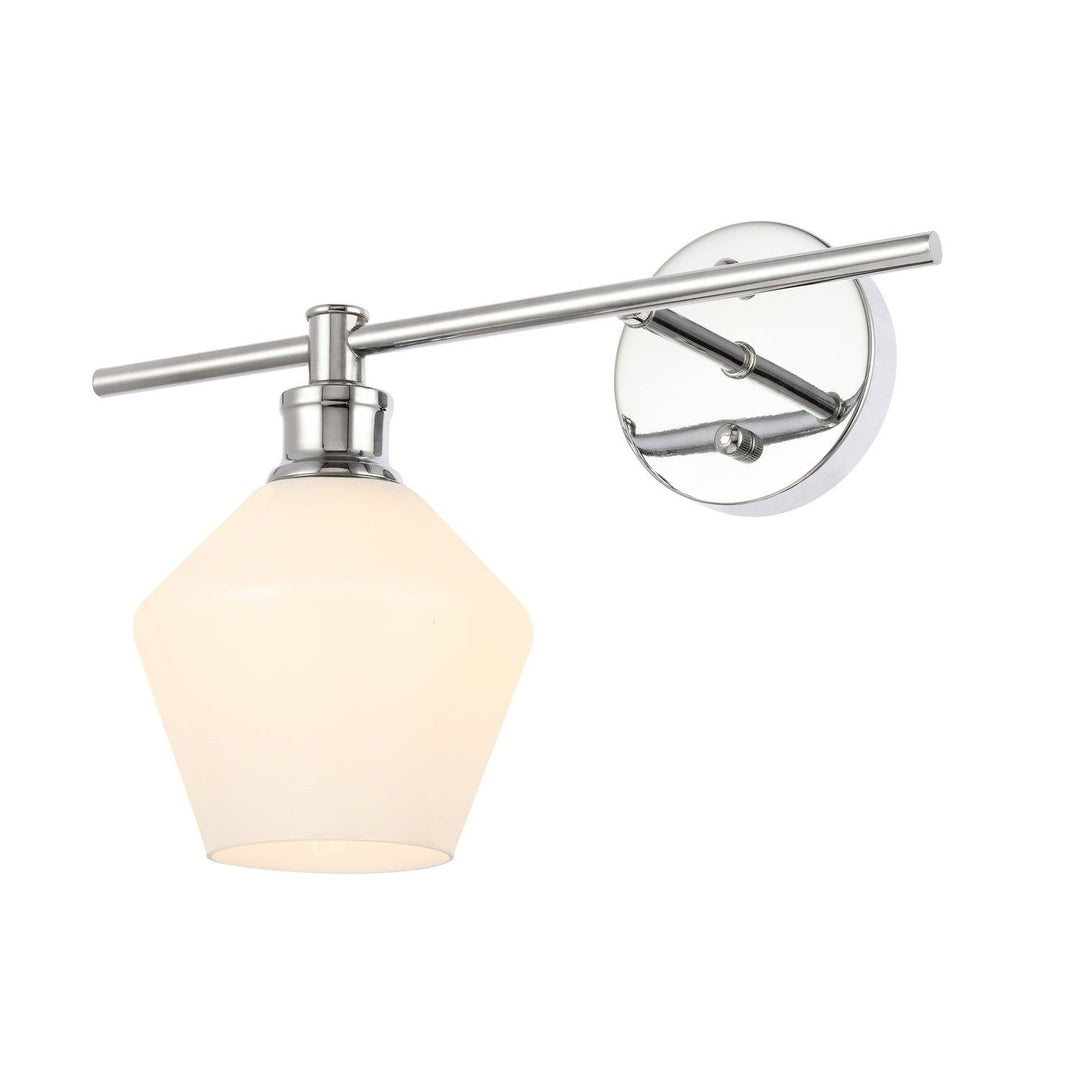 Elegant Gene LD2305C Wall Sconce Light - Chrome And Frosted White Glass