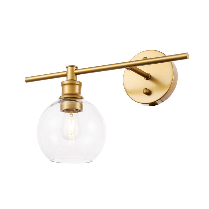 Elegant Collier LD2306BR Wall Sconce Light - Brass And Clear Glass