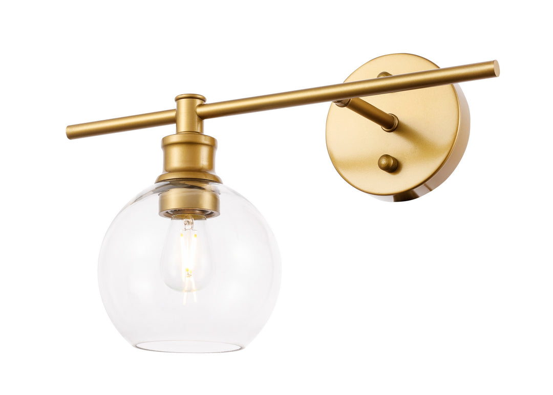 Elegant Collier LD2306BR Wall Sconce Light - Brass And Clear Glass