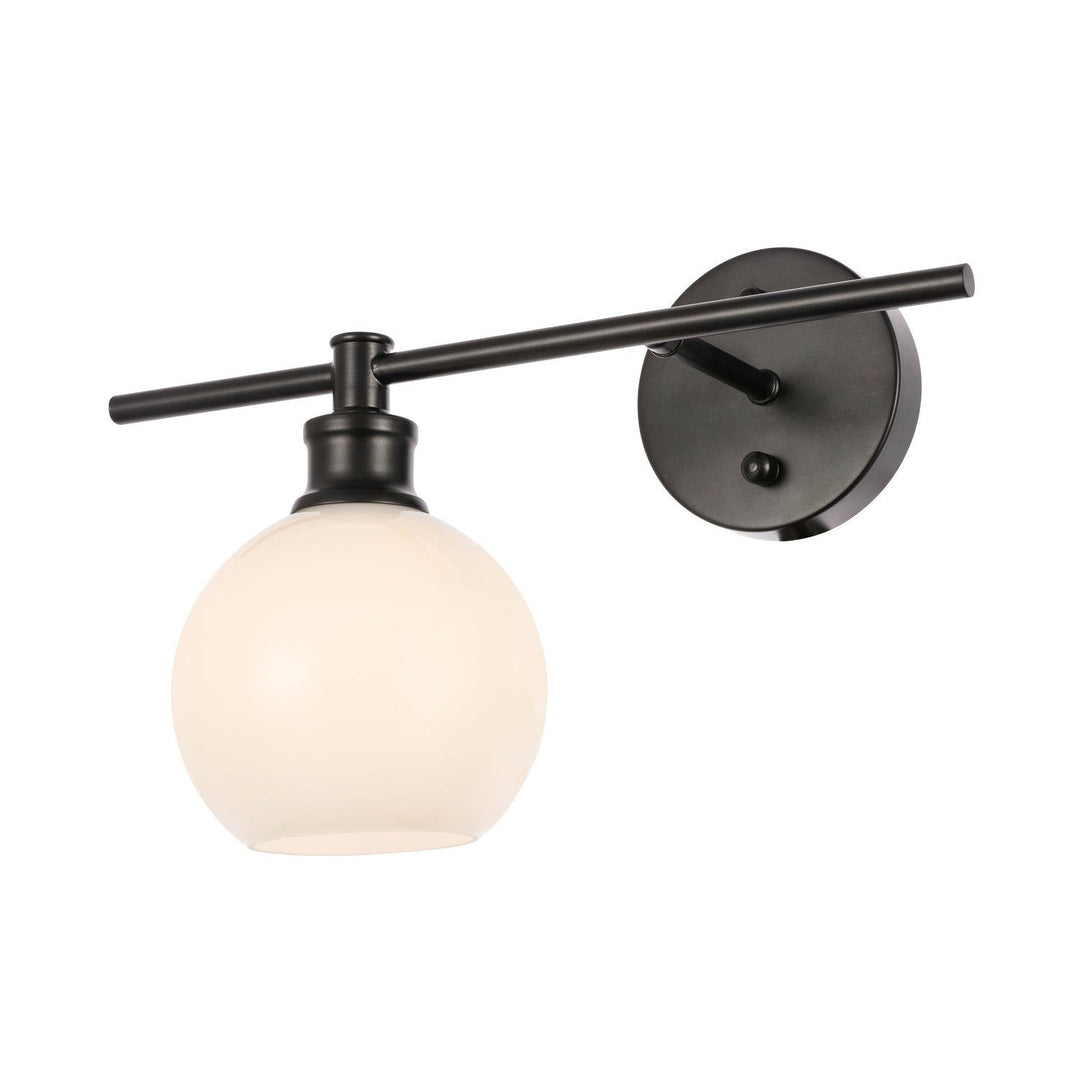 Elegant Collier LD2307BK Wall Sconce Light - Black And Frosted White Glass