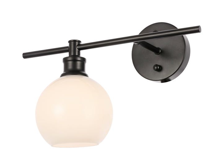 Elegant Collier LD2307BK Wall Sconce Light - Black And Frosted White Glass