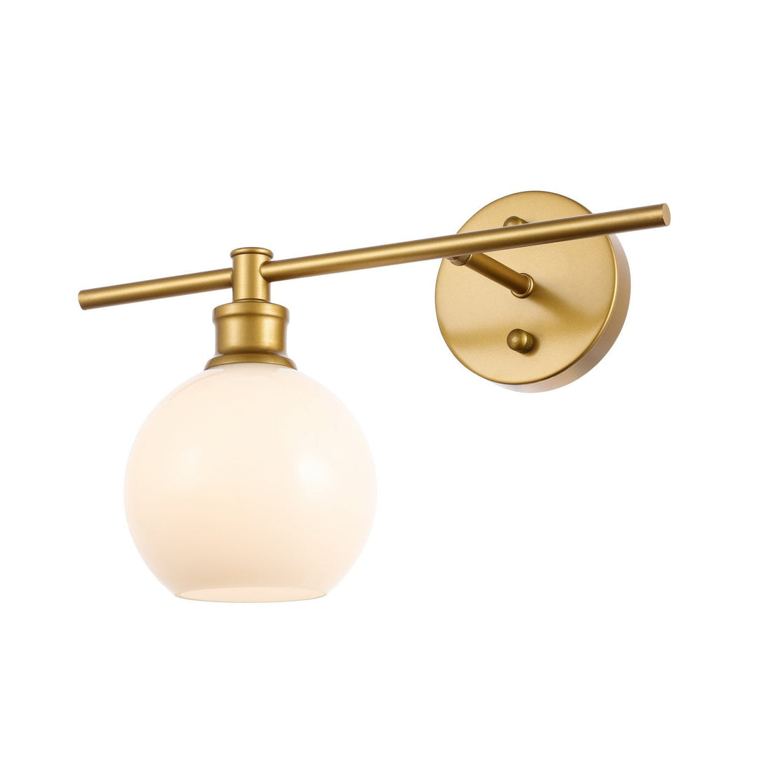 Elegant Collier LD2307BR Wall Sconce Light - Brass And Frosted White Glass