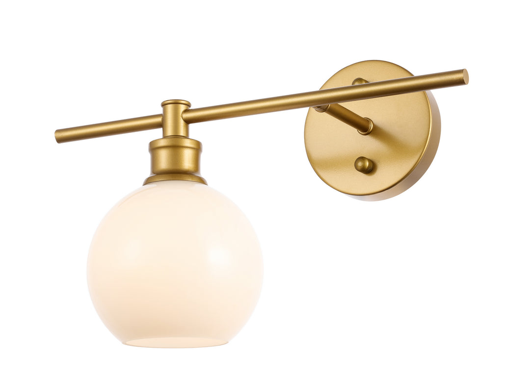 Elegant Collier LD2307BR Wall Sconce Light - Brass And Frosted White Glass