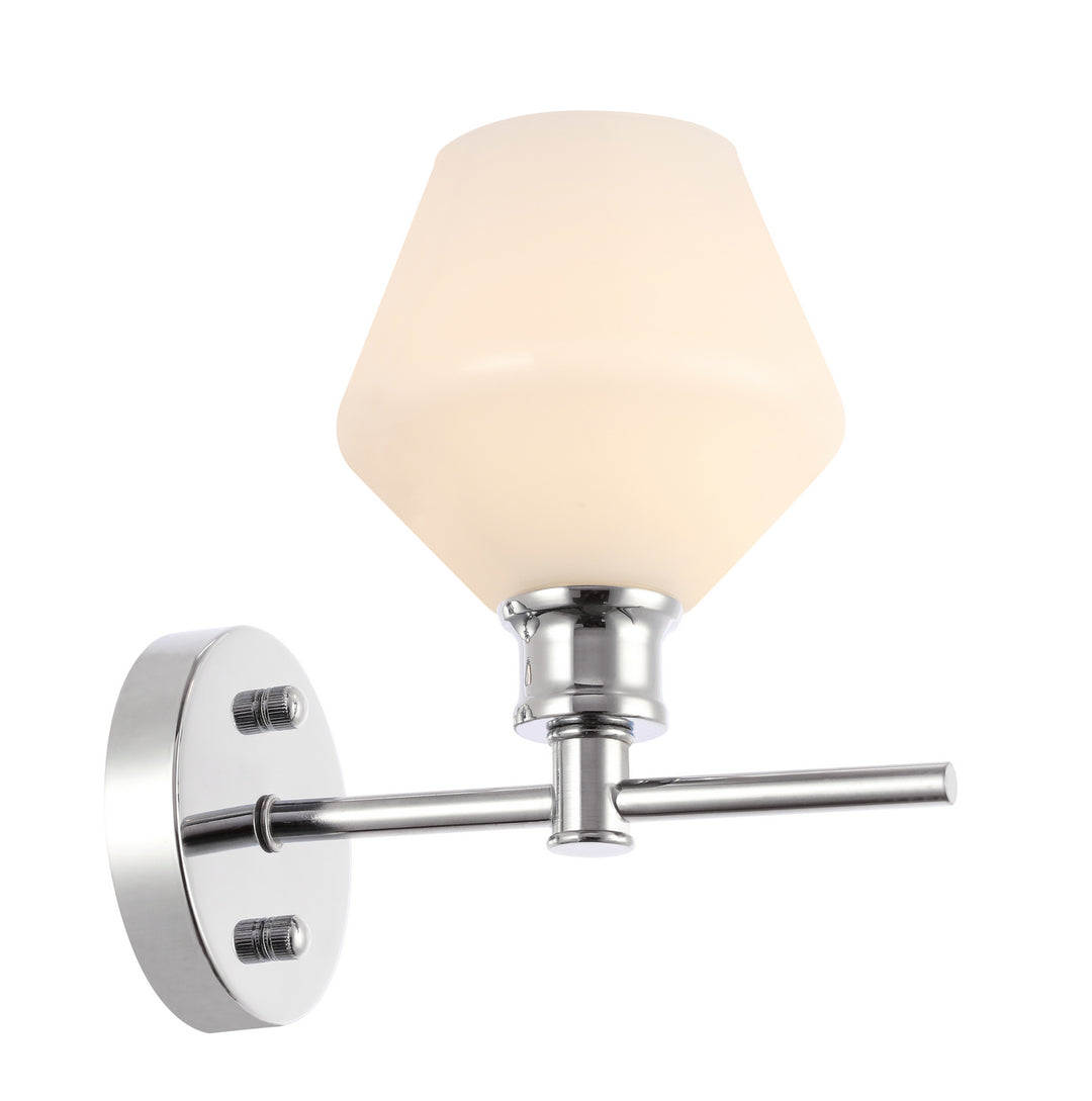 Elegant Gene LD2309C Wall Sconce Light - Chrome And Frosted White Glass