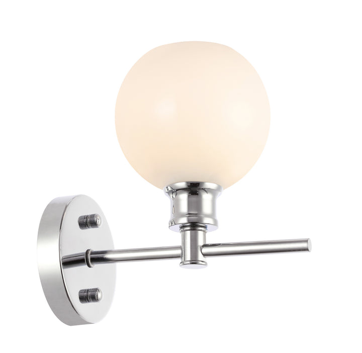 Elegant Collier LD2311C Wall Sconce Light - Chrome And Frosted White Glass