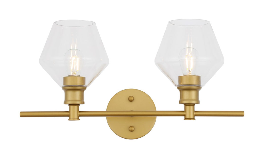 Elegant Gene LD2312BR Bath Vanity Light 8 in. wide - Brass And Clear Glass