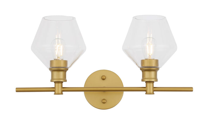 Elegant Gene LD2312BR Bath Vanity Light 8 in. wide - Brass And Clear Glass