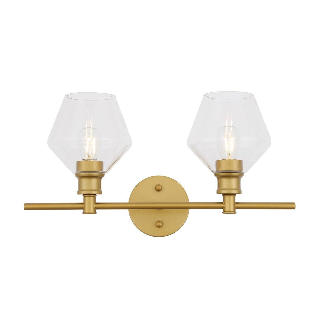 Elegant Gene LD2312BR Bath Vanity Light 8 in. wide - Brass And Clear Glass