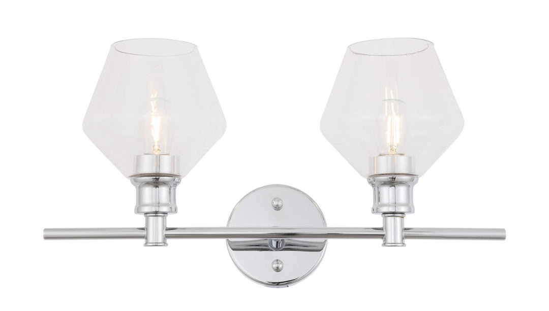 Elegant Gene LD2312C Bath Vanity Light 8 in. wide - Chrome And Clear Glass