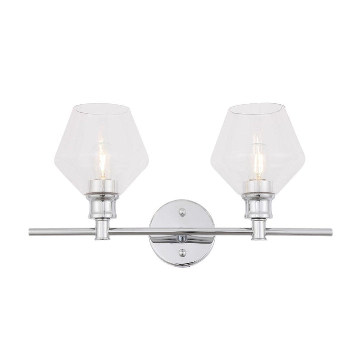 Elegant Gene LD2312C Bath Vanity Light 8 in. wide - Chrome And Clear Glass