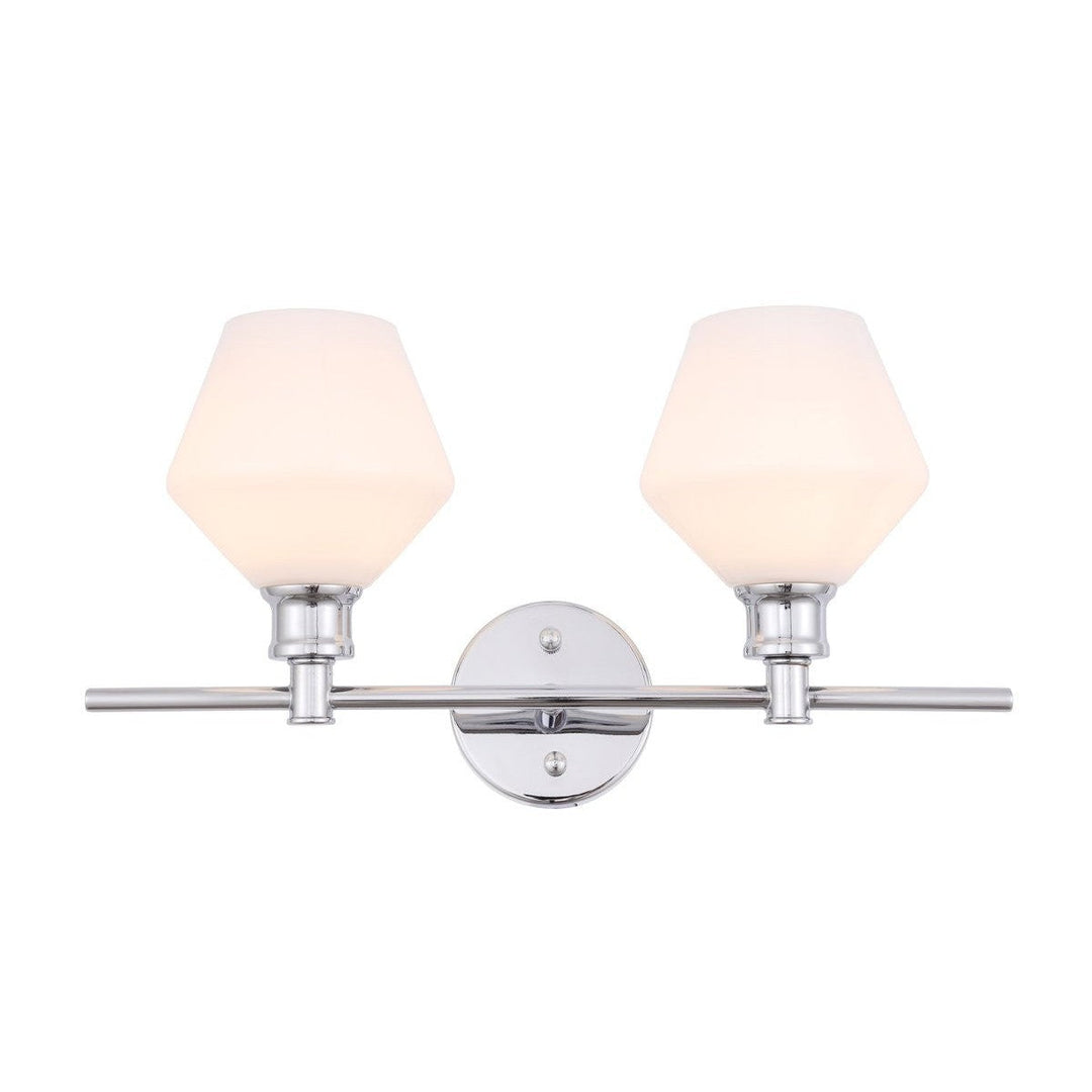 Elegant Gene LD2313C Bath Vanity Light 8 in. wide - Chrome And Frosted White Glass