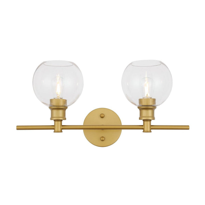 Elegant Collier LD2314BR Bath Vanity Light 8 in. wide - Brass And Clear Glass