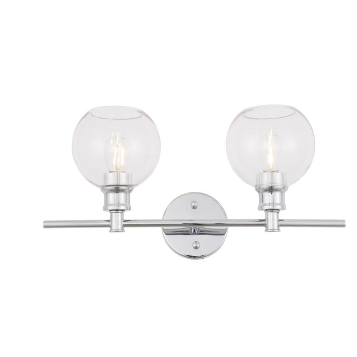 Elegant Collier LD2314C Bath Vanity Light 8 in. wide - Chrome And Clear Glass