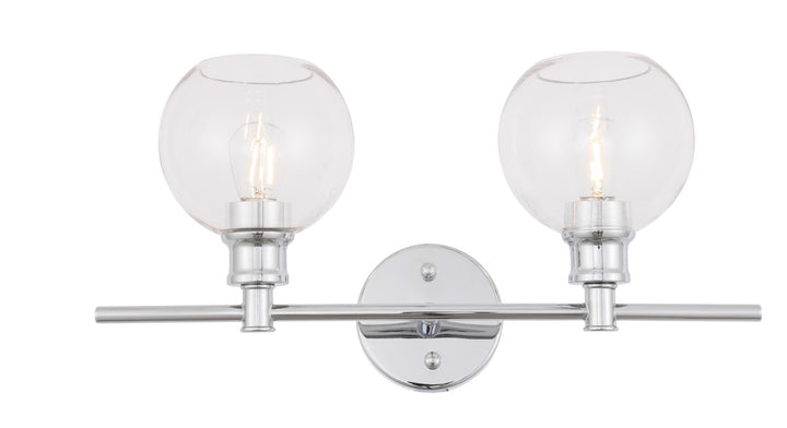 Elegant Collier LD2314C Bath Vanity Light 8 in. wide - Chrome And Clear Glass