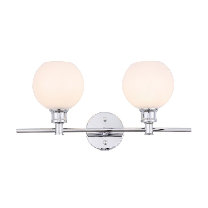 Elegant Collier LD2315C Bath Vanity Light 8 in. wide - Chrome And Frosted White Glass