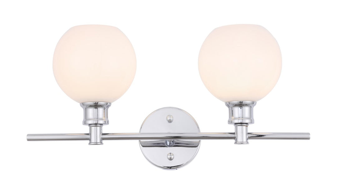 Elegant Collier LD2315C Bath Vanity Light 8 in. wide - Chrome And Frosted White Glass