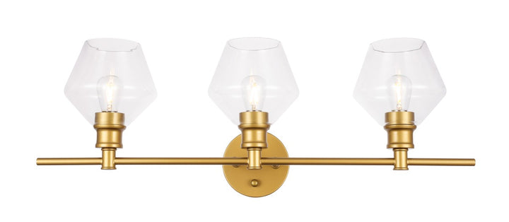 Elegant Gene LD2316BR Bath Vanity Light 8 in. wide - Brass And Clear Glass