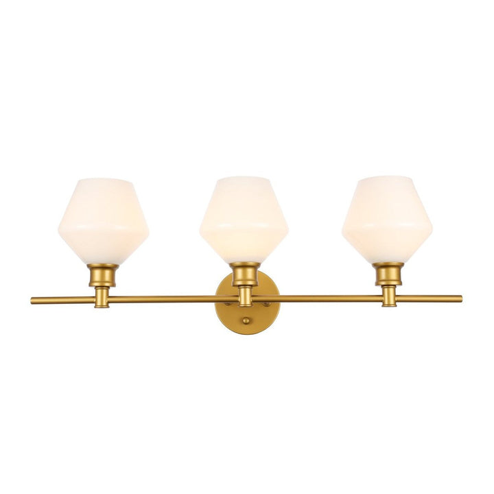 Elegant Gene LD2317BR Bath Vanity Light 8 in. wide - Brass And Frosted White Glass