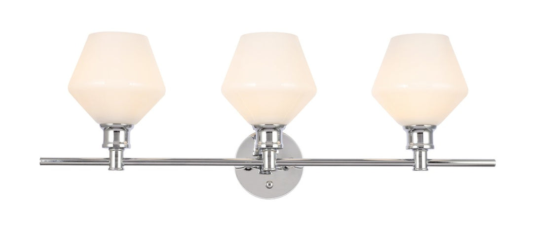 Elegant Gene LD2317C Bath Vanity Light 8 in. wide - Chrome And Frosted White Glass