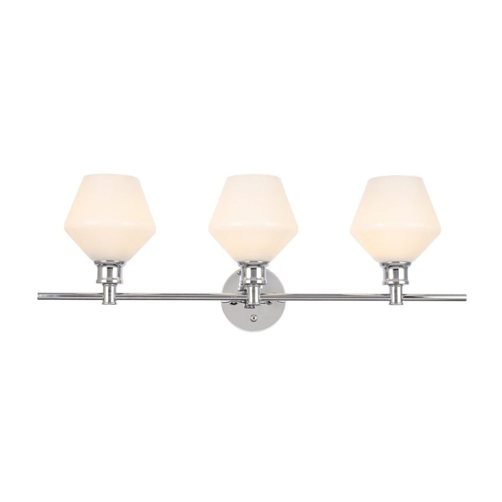 Elegant Gene LD2317C Bath Vanity Light 8 in. wide - Chrome And Frosted White Glass