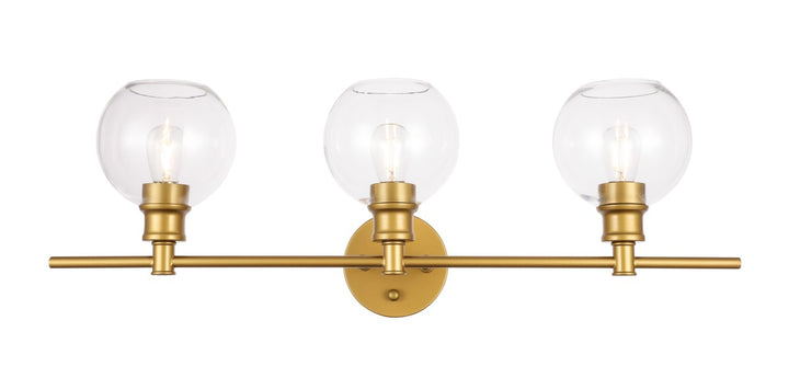 Elegant Collier LD2318BR Bath Vanity Light 8 in. wide - Brass And Clear Glass