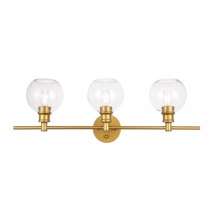 Elegant Collier LD2318BR Bath Vanity Light 8 in. wide - Brass And Clear Glass