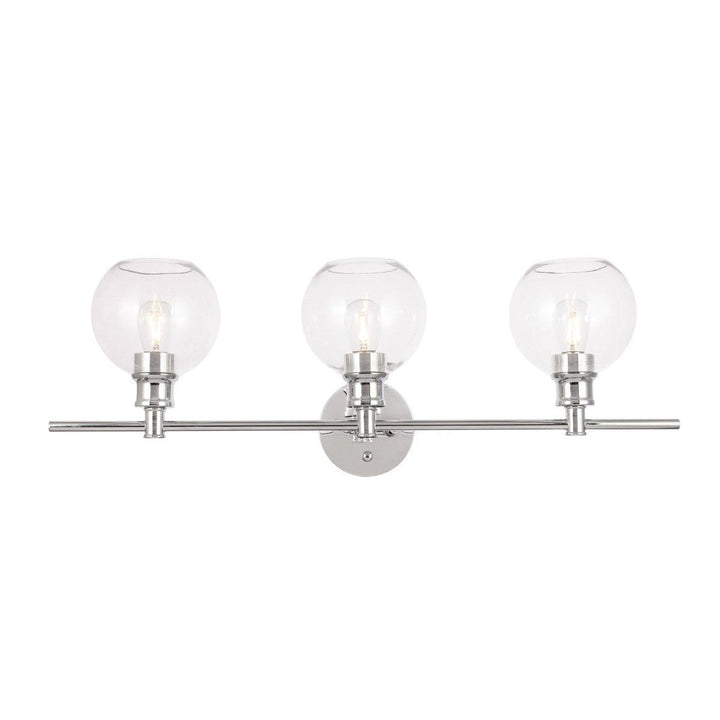 Elegant Collier LD2318C Bath Vanity Light 8 in. wide - Chrome And Clear Glass