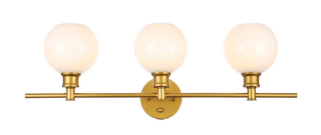 Elegant Collier LD2319BR Bath Vanity Light 8 in. wide - Brass And Frosted White Glass