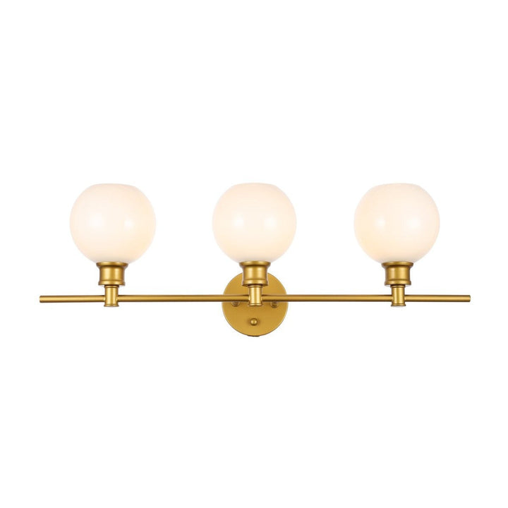 Elegant Collier LD2319BR Bath Vanity Light 8 in. wide - Brass And Frosted White Glass