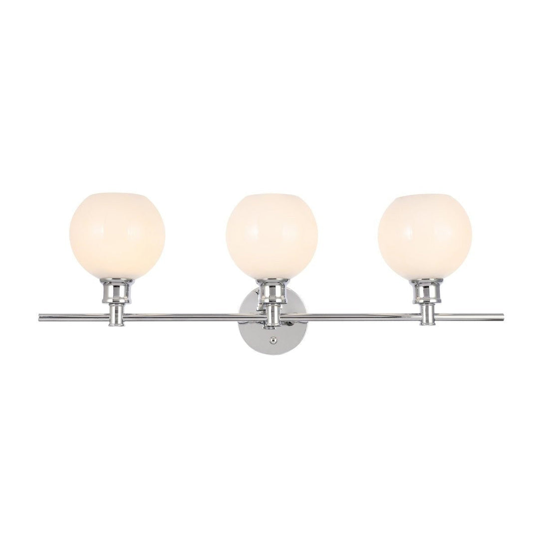 Elegant Collier LD2319C Bath Vanity Light 8 in. wide - Chrome And Frosted White Glass