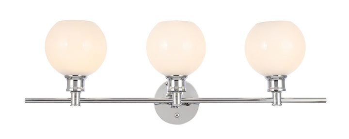 Elegant Collier LD2319C Bath Vanity Light 8 in. wide - Chrome And Frosted White Glass