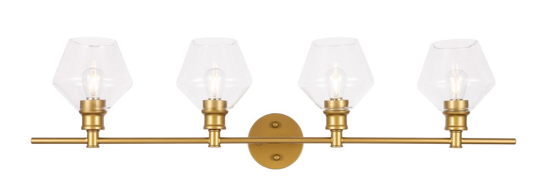 Elegant Gene LD2320BR Bath Vanity Light 8 in. wide - Brass And Clear Glass