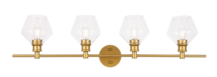 Elegant Gene LD2320BR Bath Vanity Light 8 in. wide - Brass And Clear Glass