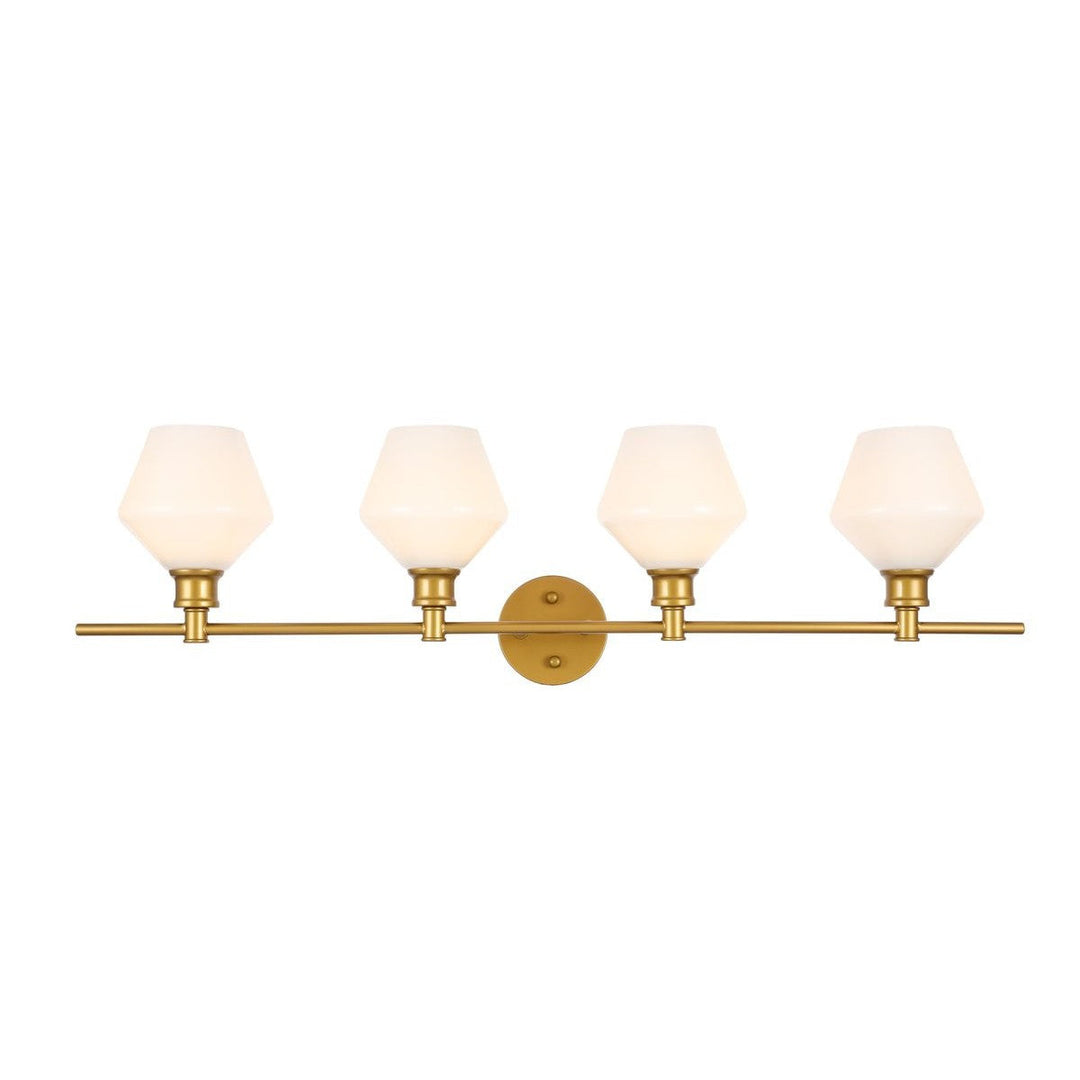 Elegant Gene LD2321BR Bath Vanity Light 8 in. wide - Brass And Frosted White Glass