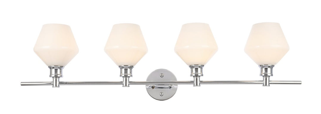 Elegant Gene LD2321C Bath Vanity Light 8 in. wide - Chrome And Frosted White Glass