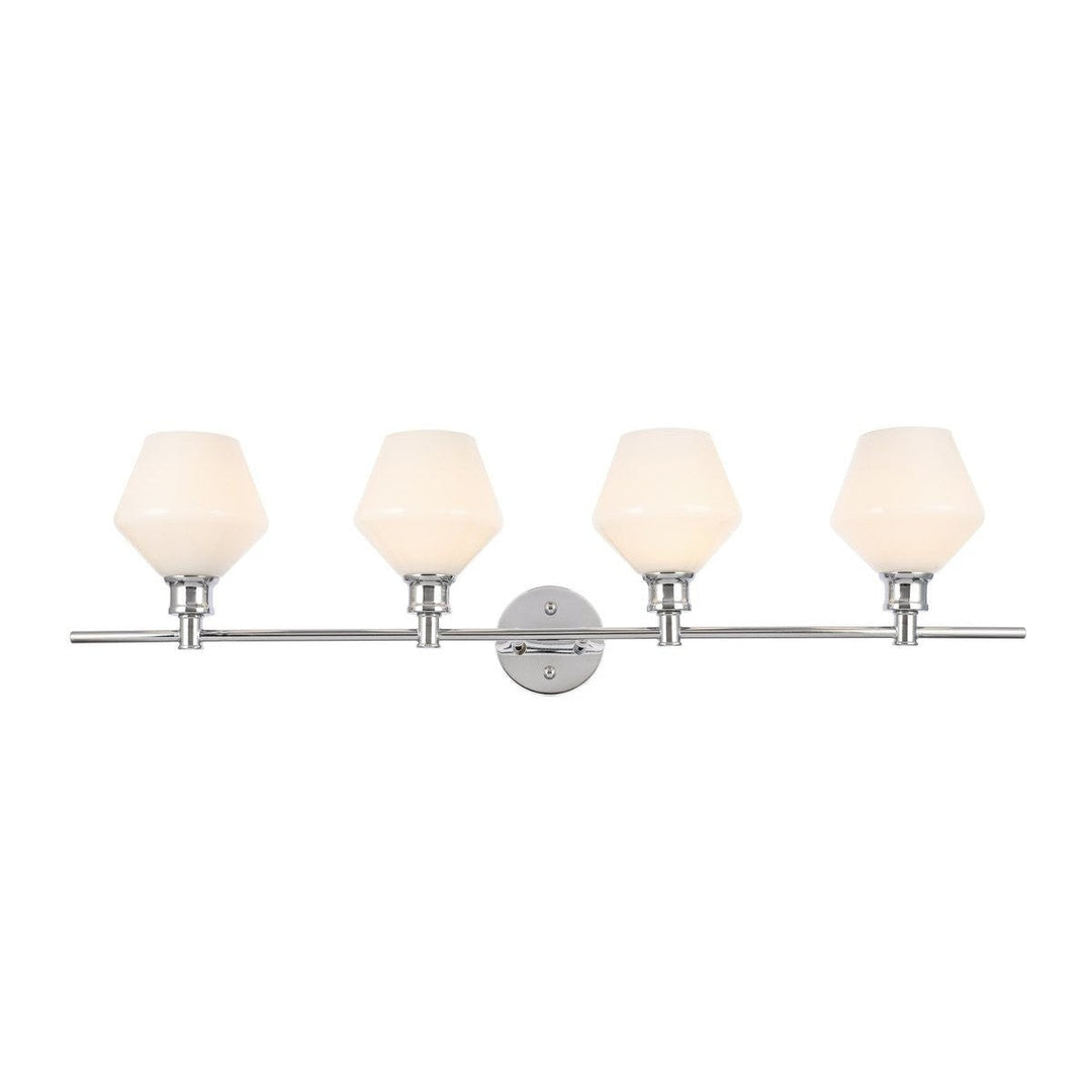 Elegant Gene LD2321C Bath Vanity Light 8 in. wide - Chrome And Frosted White Glass