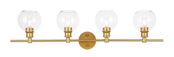 Elegant Collier LD2322BR Bath Vanity Light 8 in. wide - Brass And Clear Glass