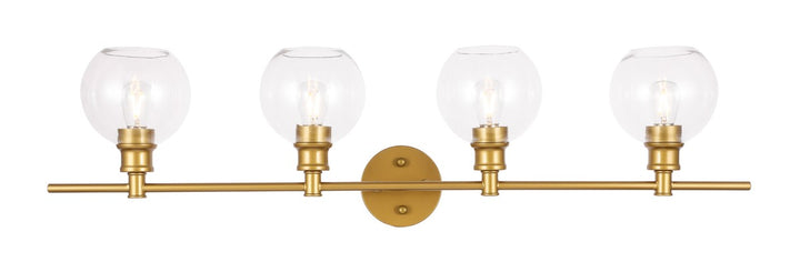 Elegant Collier LD2322BR Bath Vanity Light 8 in. wide - Brass And Clear Glass