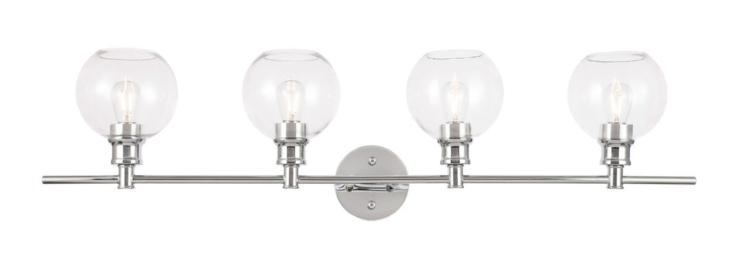 Elegant Collier LD2322C Bath Vanity Light 8 in. wide - Chrome And Clear Glass