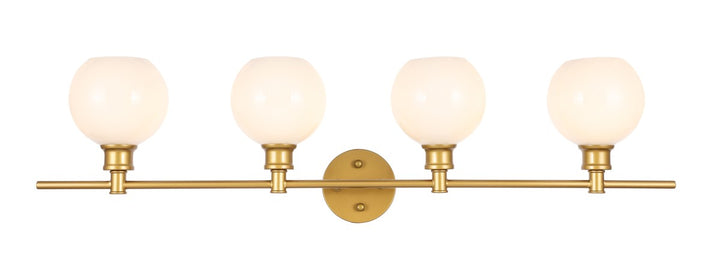 Elegant Collier LD2323BR Bath Vanity Light 8 in. wide - Brass And Frosted White Glass