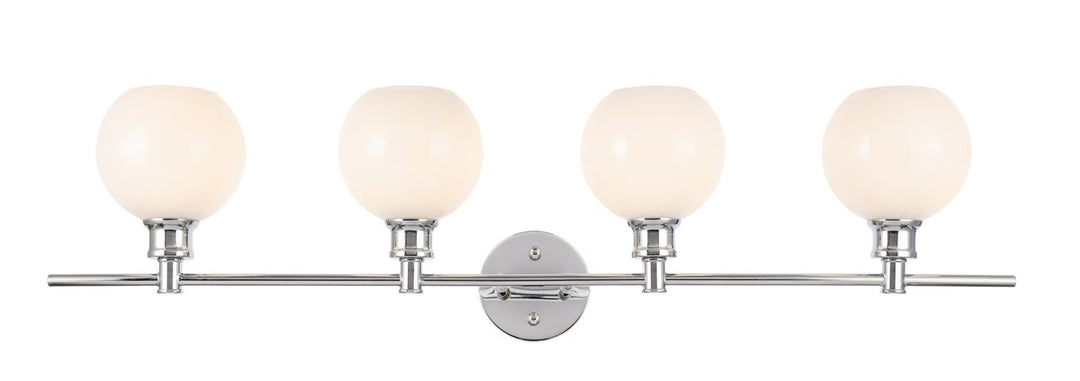 Elegant Collier LD2323C Bath Vanity Light 8 in. wide - Chrome And Frosted White Glass