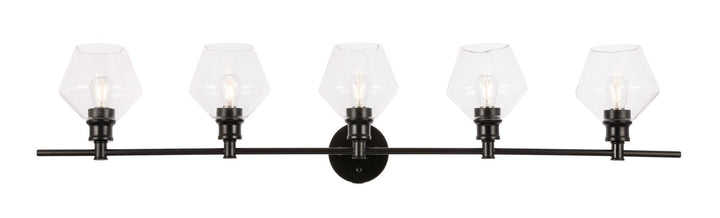 Elegant Gene LD2324BK Bath Vanity Light 8 in. wide - Black And Clear Glass