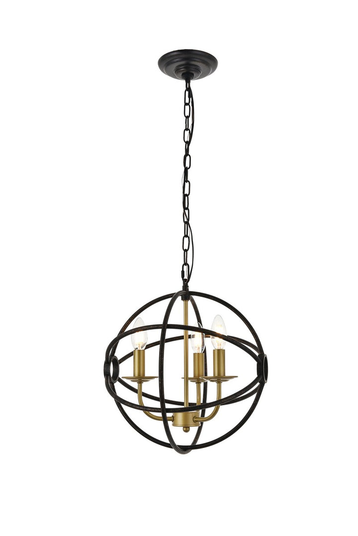 Elegant Octavia LD4006D14BRD Pendant Light - Brass And Dark Brown