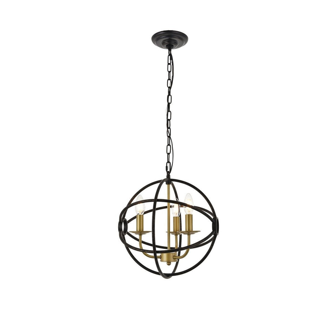 Elegant Octavia LD4006D14BRD Pendant Light - Brass And Dark Brown